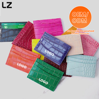 Porte-cartes LZ en cuir véritable pleine fleur avec logo en relief, motif pierre, blocage RFID, pour hommes et femmes, cadeau de voyage
