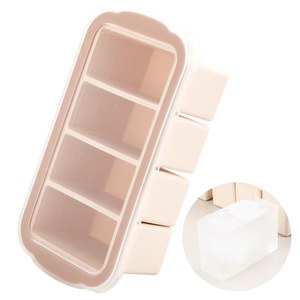Moule à glaçons en silicone antiadhésif à 4 cavités en acier inoxydable, bac à glaçons, moule <span class=keywords><strong>de</strong></span> cuisson DIY pour desserts, avec couvercle, logo personnalisé, démoulage facile, haute qualité - Product Image 1