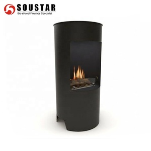 Poêle à bois sur pied avec cheminée à l'éthanol - Product Image 3