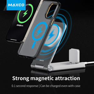 Cargador Inalámbrico Plegable 3 en 1 Maxco Fashion con Carga Rápida Magnética, Cargador Simple Compatible con <span class=keywords><strong>iPhone</strong></span>, Airpods, iWatch - Product Image 3
