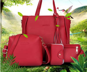 Borsa a tracolla in pelle di 4 pezzi con borsa a tracolla di marca firmata da donna - Product Image 2