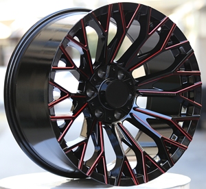 Derin İçbükey Arazi Tipi Alaşım 20 22 İnç Siyah ve Kırmızı 6x135 6x139.7 jantlar, RAM GMC Pickup Bronco Silverado Chevy Sierra için - Product Image 2