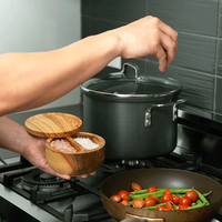 Boîte à sel en bois personnalisée, cuisine bambou sel poivre épices pots de stockage ensemble de récipients