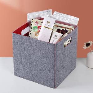 Vente flash - Organiseur de rangement pliable grande capacité pour vêtements, boîte de rangement en tissu feutré respirant pour articles divers - Product Image 1