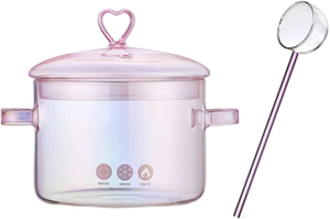 La olla <span class=keywords><strong>de</strong></span> vidrio <span class=keywords><strong>de</strong></span> borosilicato Rosa Love puede ser una estufa <span class=keywords><strong>de</strong></span> cerámica eléctrica <span class=keywords><strong>de</strong></span> gran capacidad con tapa <span class=keywords><strong>de</strong></span> doble oreja - Product Image 2