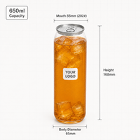 Bocal en plastique PET transparent de 650 ml avec couvercle à languette facile à ouvrir, personnalisable avec logo, pour noix, fruits secs, snacks – Vente en gros