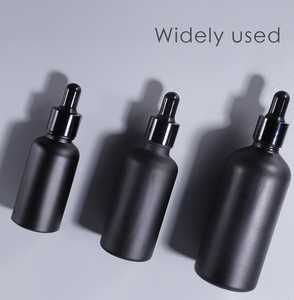 Matte Frosted Đen Tinh Dầu Chai 10Ml 20Ml 30Ml 50Ml Màu Đen Glass Dropper Chai Với Đen Nắp Nhỏ Giọt - Product Image 2