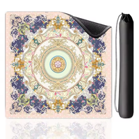 Tapis de jeu de Mahjong de luxe Rococo Baroque Mandala, élégant tapis de jeu de Mahjong américain vintage orné avec sac de transport