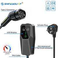 Chargeur de voiture électrique portable tout-en-un Shinyou 16A 3.6KW, prise Type 2, fonction d'optimisation intelligente de l'énergie, directement de l'usine