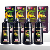 Shampoo colorant capillaire noir instantané à base de plantes naturelles et biologiques, marque privée OEM, 3 en 1, 500 ml