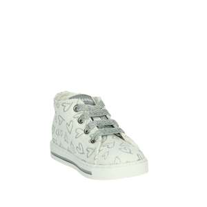 Scarpe da ginnastica Falcotto per bambina, bianche e argento, in tela con motivo a cuori, per neonati - Product Image 5
