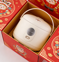 Olla Arrocera Inteligente Portátil Oulik de Plástico con Programación de 24 Horas, Desmontaje con un Toque, Taza Medidora Eléctrica para el Hogar