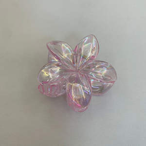 Clip de mandíbula fuerte Frangipani colorido transparente <span class=keywords><strong>AB</strong></span> chapado Color flor pinzas para el cabello 8cm pinzas de plástico para el cabello para mujeres - Product Image 3