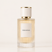 Vente en gros de flacons de parfum ronds en verre transparent de 30 ml, 50 ml, 100 ml, atomiseur vide, emballage de parfum de luxe personnalisé