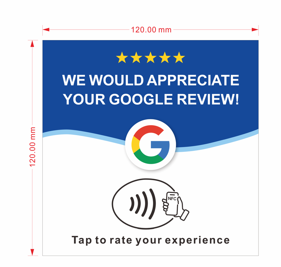 Custom NFC Table Label for Google Review, Dynamic QR Code, Acrylic ...