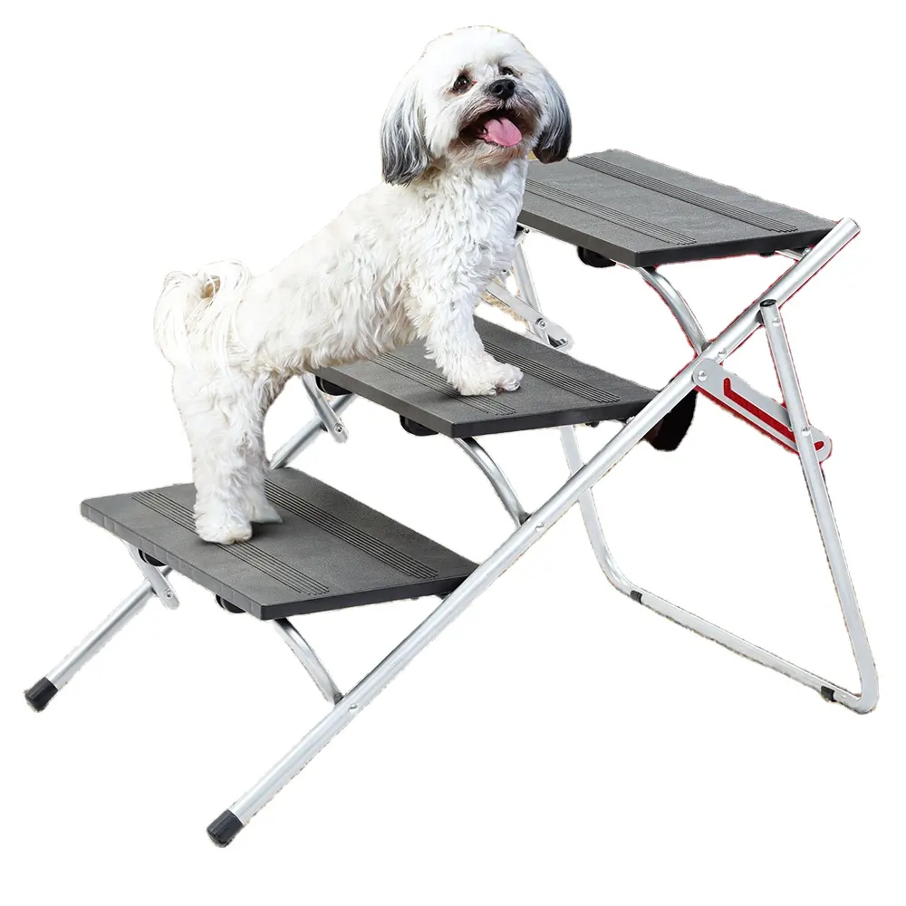 Hoopet Adjustable Height Super Bearing 3 Step Pet Dog Climb Stairs Foldable Easy Lightweight
