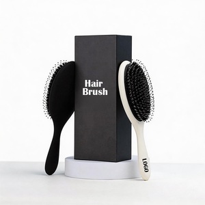 Brosse à cheveux en poils de sanglier personnalisée en usine, brosse sèche-cheveux, brosse démêlante pour femmes avec logo - Product Image 1