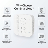 Passerelle de sécurité domestique intelligente 4G LTE avec bouton SOS d'urgence, appels bidirectionnels, hubs de téléassistance VoIP pour la surveillance des signes vitaux des personnes âgées