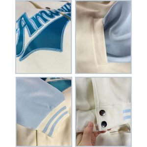 เสื้อแจ็คเก็ตวาร์ซิตี้แบบกำหนดเอง เสื้อแจ็คเก็ตเบสบอลแบบ Letterman ปักลายปักข้อความ ตัวเลข โลโก้ส่วนตัว สำหรับทุกเพศ สไตล์ Preppy สำหรับฤดูใบไม้ร่วง - Product Image 1
