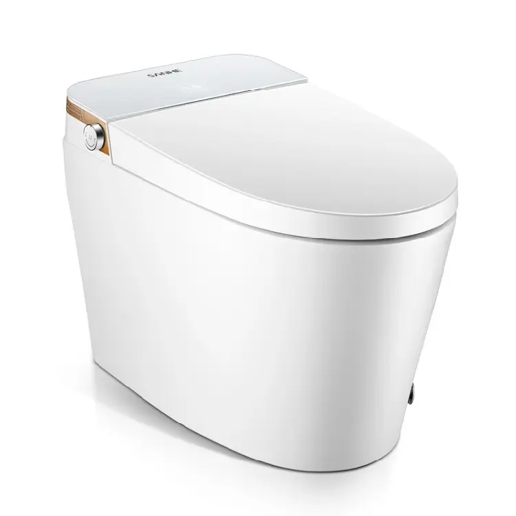 Nouveau design articles sanitaires salle de bain céramique wc bols automatique intelligent bidet intelligent toilette sans réservoir avec télécommande