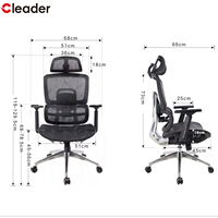 Chaise de bureau de direction de luxe réglable avec dossier, design moderne, ergonomique, pivotante, en tissu, avec support lombaire ajustable