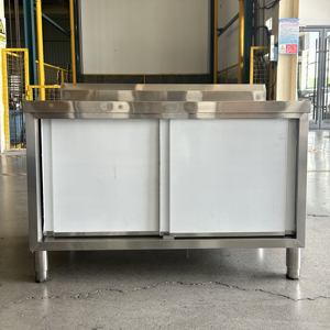 VICTORY KITCHEN Meuble de cuisine établi en acier inoxydable Armoire de cuisine en inox avec évier à cuve unique pour les hôpitaux - Product Image 2