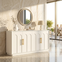 Buffet autoportant en MDF, hauteur réglable, design moderne et luxueux, grande capacité de rangement, avec quatre portes