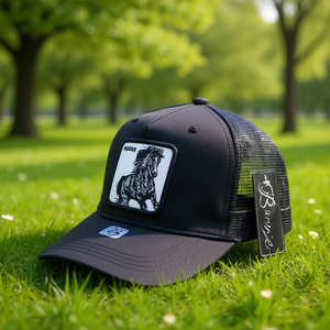 Cappello Trucker con Ricamo Cavallo, Tessuto a Rete, Unisex, 6 Pannelli, Traspirante, Impermeabile, per Adulti, Primavera Estate - Product Image 2