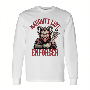 Camiseta de manga larga Naughty List Enforcer, camiseta navideña unisex con cuello redondo, talla para adultos - Product Image 3