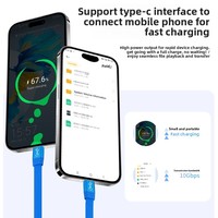 Kabel Data Ultra Tipis USB 3.0 Tipe-A Male ke USB-C Tipe-C Male Biru 10Gbps untuk Laptop Komputer Disk SSD Kamera