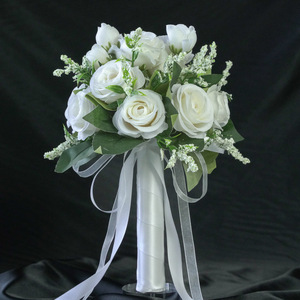 Fleur artificielle blanche <span class=keywords><strong>pour</strong></span> mariage, bouquet de mariée, <span class=keywords><strong>d</strong></span>écoration de mariage, fleur <span class=keywords><strong>pour</strong></span> demoiselles <span class=keywords><strong>d</strong></span>'<span class=keywords><strong>honneur</strong></span> et enfant <span class=keywords><strong>d</strong></span>'<span class=keywords><strong>honneur</strong></span> - Product Image 3