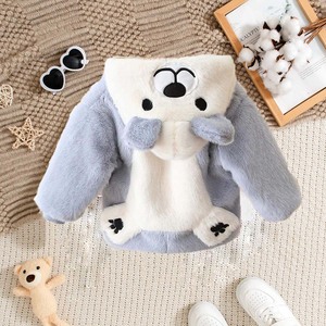 Chaqueta <span class=keywords><strong>de</strong></span> invierno para <span class=keywords><strong>bebé</strong></span> niña, <span class=keywords><strong>de</strong></span> felpa sherpa, con capucha <span class=keywords><strong>de</strong></span> piel sintética con cara <span class=keywords><strong>de</strong></span> animal, cremallera y puños acanalados, abrigo para niños pequeños - Product Image 3
