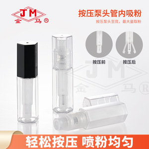 Jm Powder Sprayer Hexagonal Plastic <b>Bottle</b> With Black Cap For Fine <b>Mist</b> Dry Powder Dispensing - Product Image 2