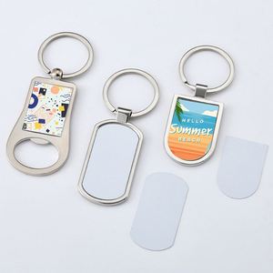 ของขวัญส่งเสริมการขายราคาส่งสำหรับเทศกาล ของที่ระลึกพวงกุญแจ DIY ที่เปิดขวดโลหะ พวงกุญแจโลหะแบบเปล่าสำหรับงานซับลิเมชั่น - Product Image 4