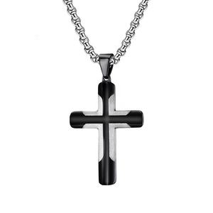 <span class=keywords><strong>2025</strong></span> liontin salib kustom Paskah kalung untuk pria perhiasan baja tahan karat massal dengan kotak hadiah Logo rantai - Product Image 6