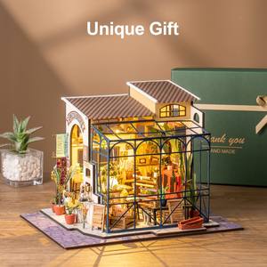 Kit de maison <span class=keywords><strong>miniature</strong></span> DIY Robotime <span class=keywords><strong>Rolife</strong></span> US Warehouse DG145 Emily's Flower Shop, puzzle en bois 3D - Product Image 2