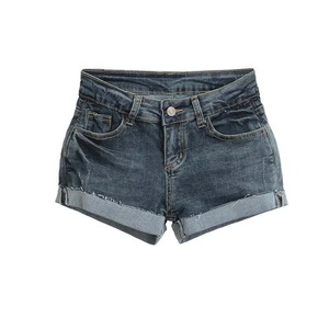 Pantalones Cortos de Mezclilla Holgados para <span class=keywords><strong>Mujer</strong></span>, Personalizados al por Mayor, de Cintura Alta, Sólidos, Casuales, Retro, de Verano - Product Image 6