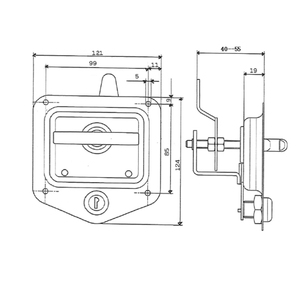 Loquet à poignée en T encastré <span class=keywords><strong>pour</strong></span> remorque de camion en acier inoxydable, boîte à outils, poignée en T pliable, serrure - Product Image 4