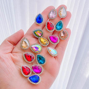 Cristales de Vidrio para Coser 13*18mm con Forma de Lágrima, Estrás con Parte Posterior Plana, Apliques con Engarce y Piedras de Cristal AB para Bordado y Vestidos - Product Image 4