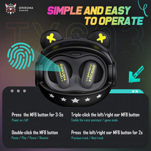 Nuevos Auriculares Inalámbricos TWS Onikuma TX603 Venta al por Mayor en China ENC Micrófono Dual Cancelación de Ruido RoHS <span class=keywords><strong>FCC</strong></span> CE Auriculares Inalámbricos para Juegos - Product Image 5