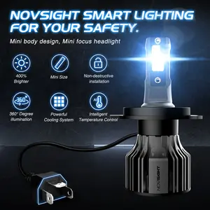 Novsight usine N39 10000lm 72w projecteur lentille D2s h13 h1 h7 9005 9006 auto voiture led lumière moto ampoule h4 led phares