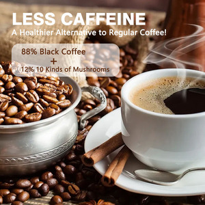 Café instantané noir aux herbes saines et aux champignons Ganoderma, marque privée, extrait de café aux champignons <span class=keywords><strong>Lion</strong></span>'s <span class=keywords><strong>Mane</strong></span> - Product Image 3