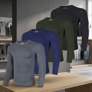 Athletic Small Turtleneck <b>Undershirts</b> High-Elastic Quick-Drying Sweat-Absorbing Fitness Running Basketball <b>Long</b> Breathable Full - Product Image 3