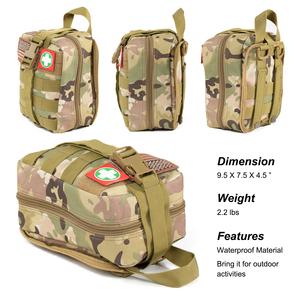 BS8599 kaki trousse de premiers soins tactique <span class=keywords><strong>tout</strong></span> <span class=keywords><strong>compris</strong></span> pochette Molle pour accessoires de plein air Kit de Camping survie d'urgence - Product Image 2