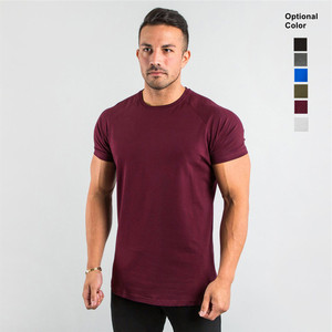 <span class=keywords><strong>T</strong></span>-Shirt da Uomo Tinta Unita 95% Cotone 5% Spandex Abbigliamento da Palestra e Fitness da Allenamento con Logo Privato Personalizzato - Product Image 2