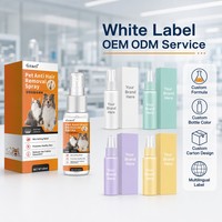 Graci - Spray anti-poils pour animaux de compagnie, écologique, pour chats et chiens, 60 ml, étiquette blanche, fabricant OEM ODM