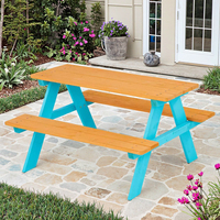 DU'S Ensemble table et chaises de pique-nique d'extérieur pour enfants en bois massif