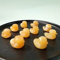 Figurine de canard en calcite jaune naturelle sculptée, en cristal, pour la décoration intérieure et la collection mignonne – Vente en gros