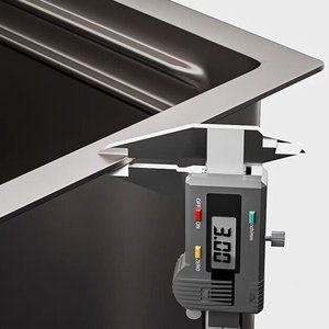 Évier simple grand format fait main en acier inoxydable 304, à encastrer, à poser en surplomb ou sous plan, double niveau - Product Image 6