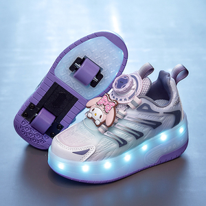 Chaussures de patin à <span class=keywords><strong>roulettes</strong></span> pour enfants, <span class=keywords><strong>baskets</strong></span> à <span class=keywords><strong>roulettes</strong></span> pour garçons et filles, <span class=keywords><strong>baskets</strong></span> de sport <span class=keywords><strong>avec</strong></span> led pour Noël, anniversaire, cadeau de spectacle pour enfants - Product Image 2
